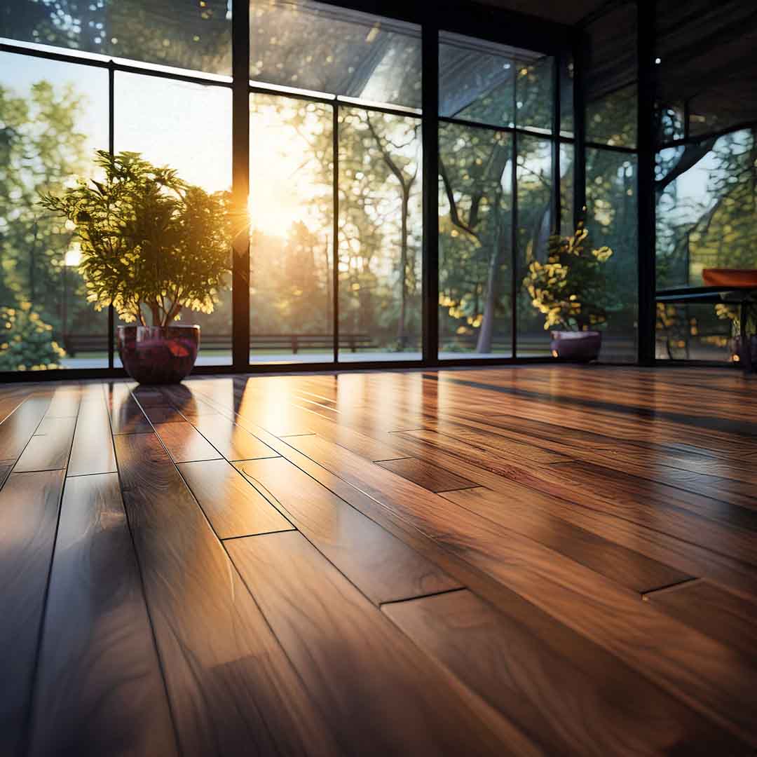 High-quality vinyl flooring installed by S.N Interiors in a modern Goa home