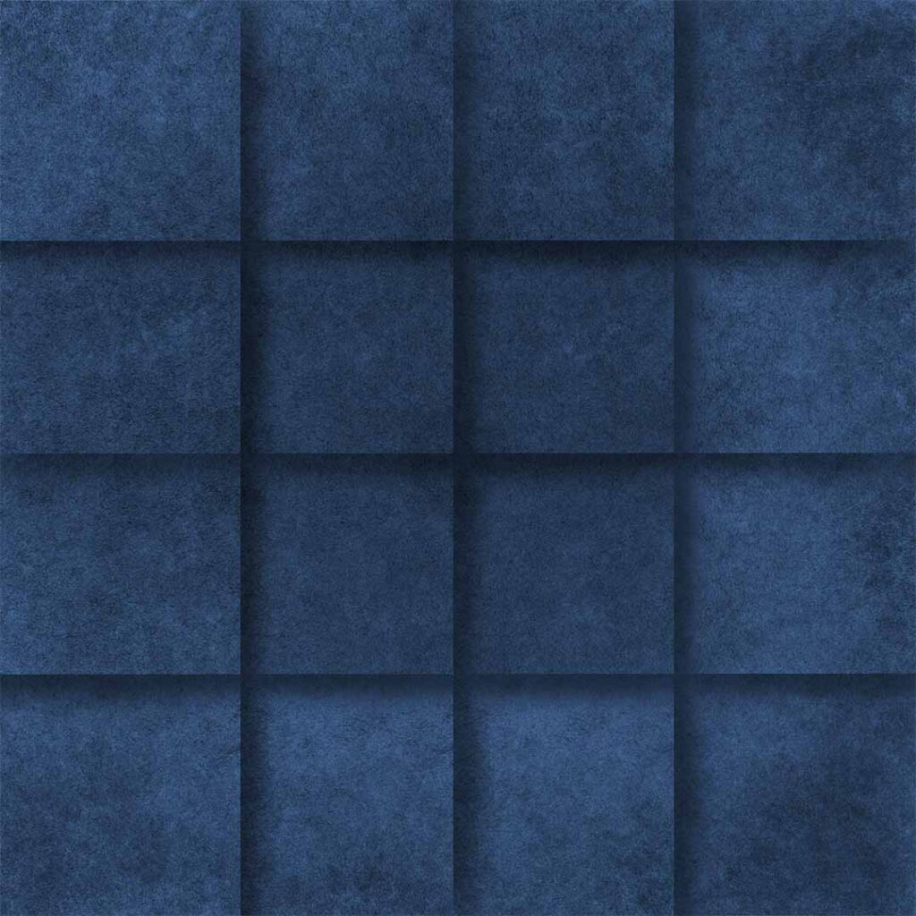 Premium blue acoustic panel installation in a modern conference room by S.N Interiors Goa