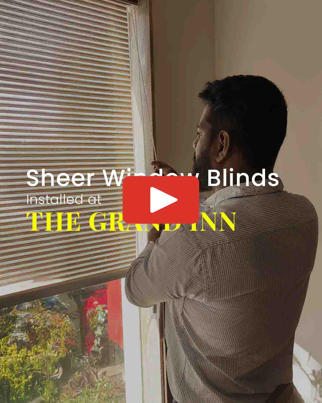 Sheer blinds installation at The Grand Inn, Calangute Goa by S.N Interiors