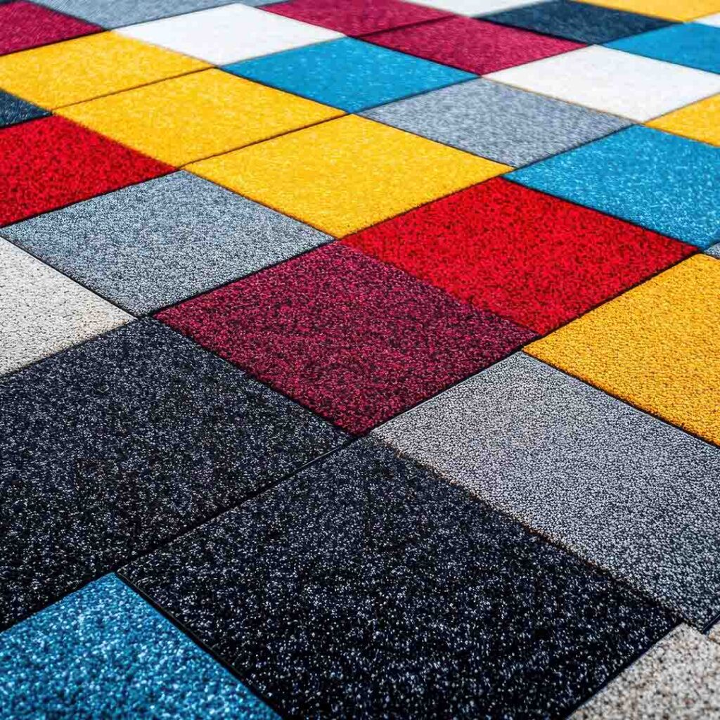 Colorful EPDM rubber flooring installation by S.N Interiors in Goa play area