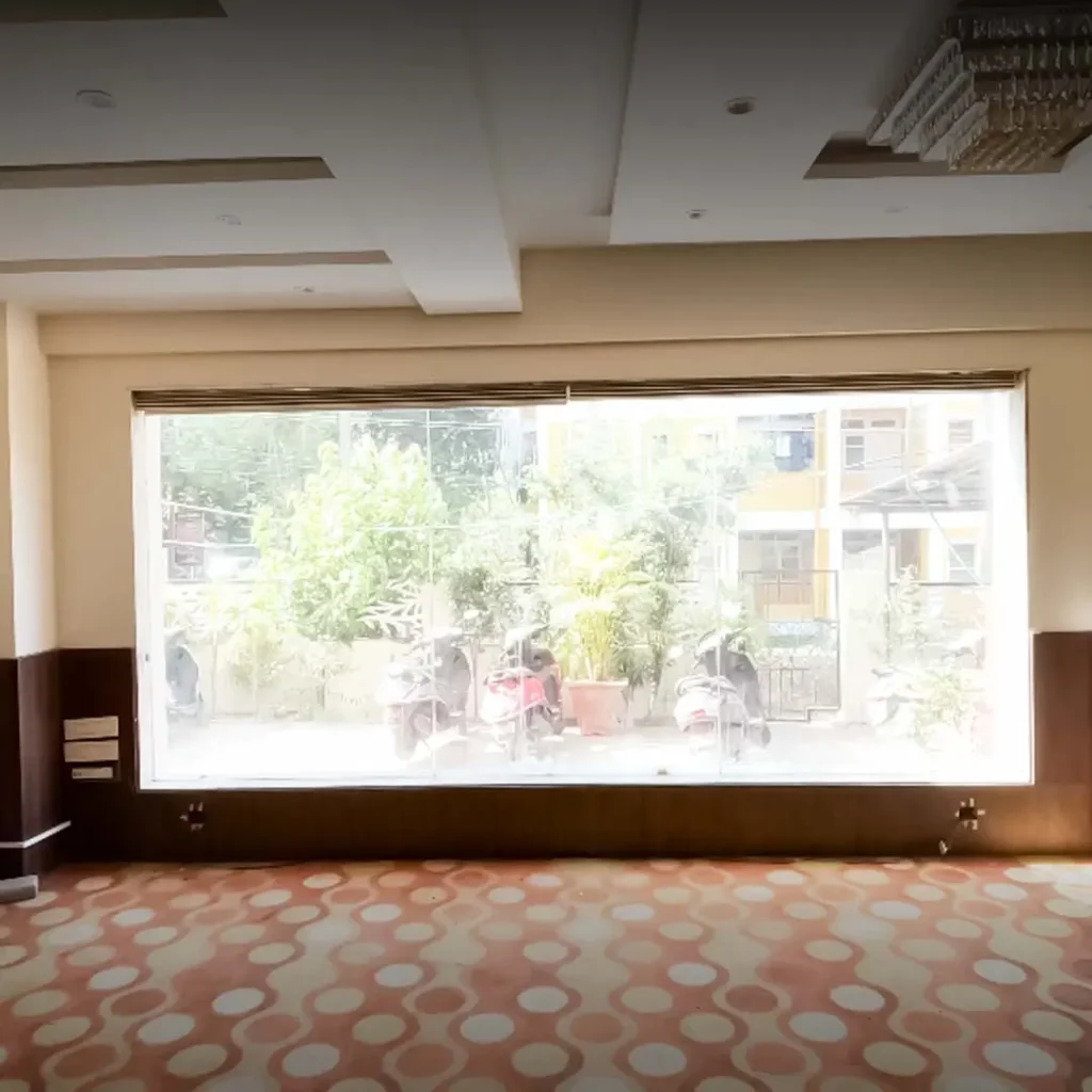Sheer blinds installed at a hotel room in Candolim Grand Inn, Goa