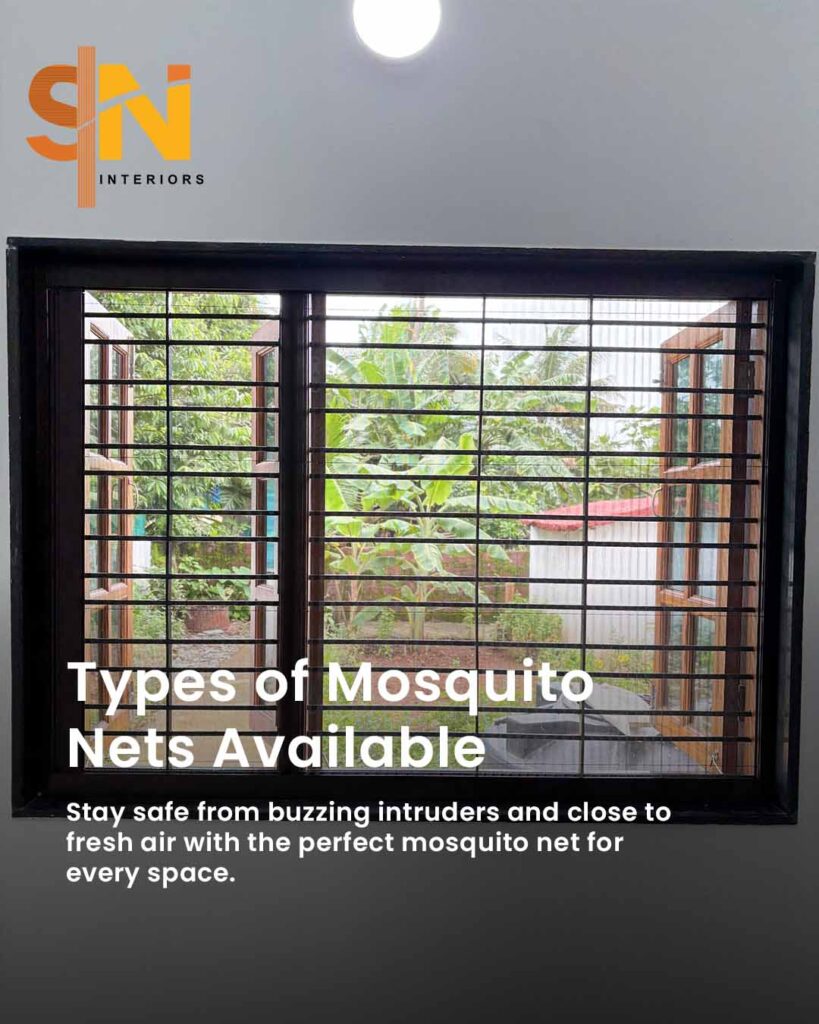 Types of mosquito nets available with SN Interiors Goa
