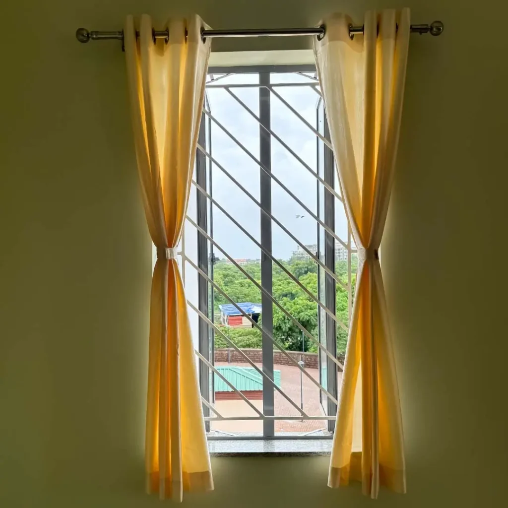 Curtains installed at Manohar Parrikar Law College by S.N Interiors Goa – elegant window treatment