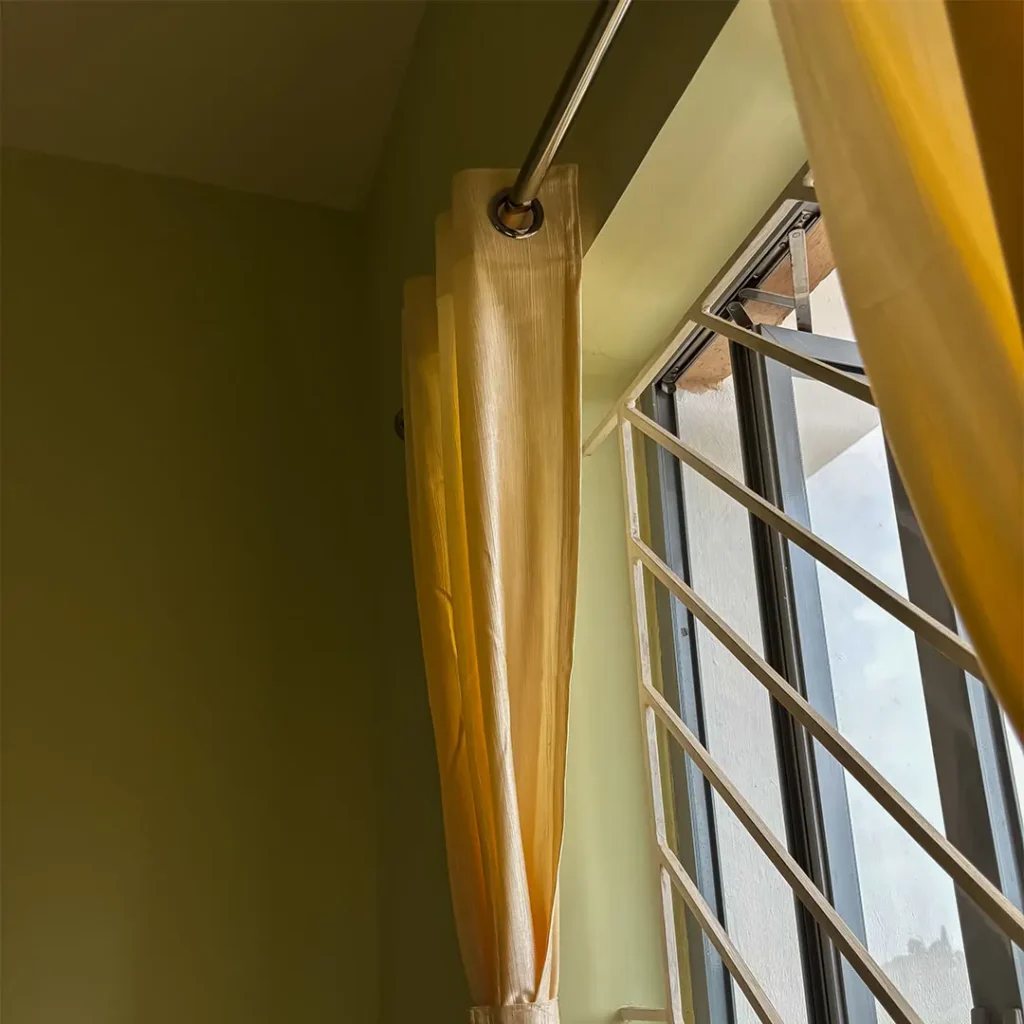 Side view of curtains installed at Manohar Parrikar Law College by S.N Interiors Goa