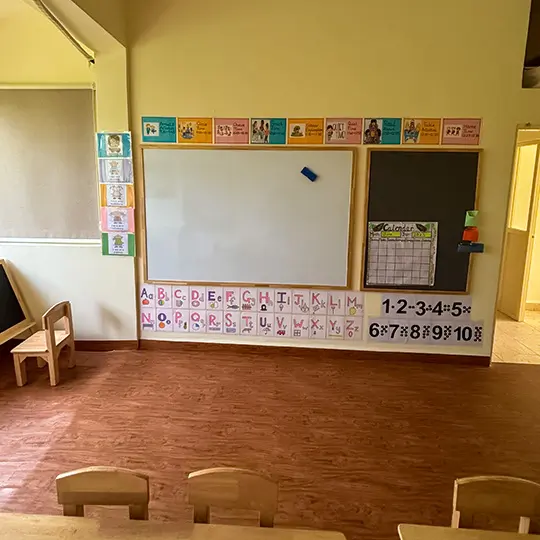 Classroom view of Maple Bear vinyl flooring in Goa by S.N Interiors