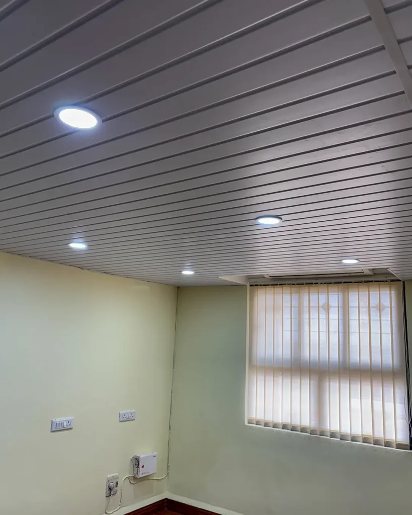 Ceiling Panel Installation at GIDC Panjim, Goa – Stylish, Durable & Maintenance-Free Solution by S.N Interiors Goa