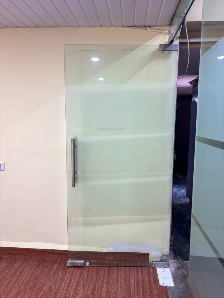 Completed Glass Wall Partition at GIDC Panjim Goa – Modern Office Transformation by S.N Interiors