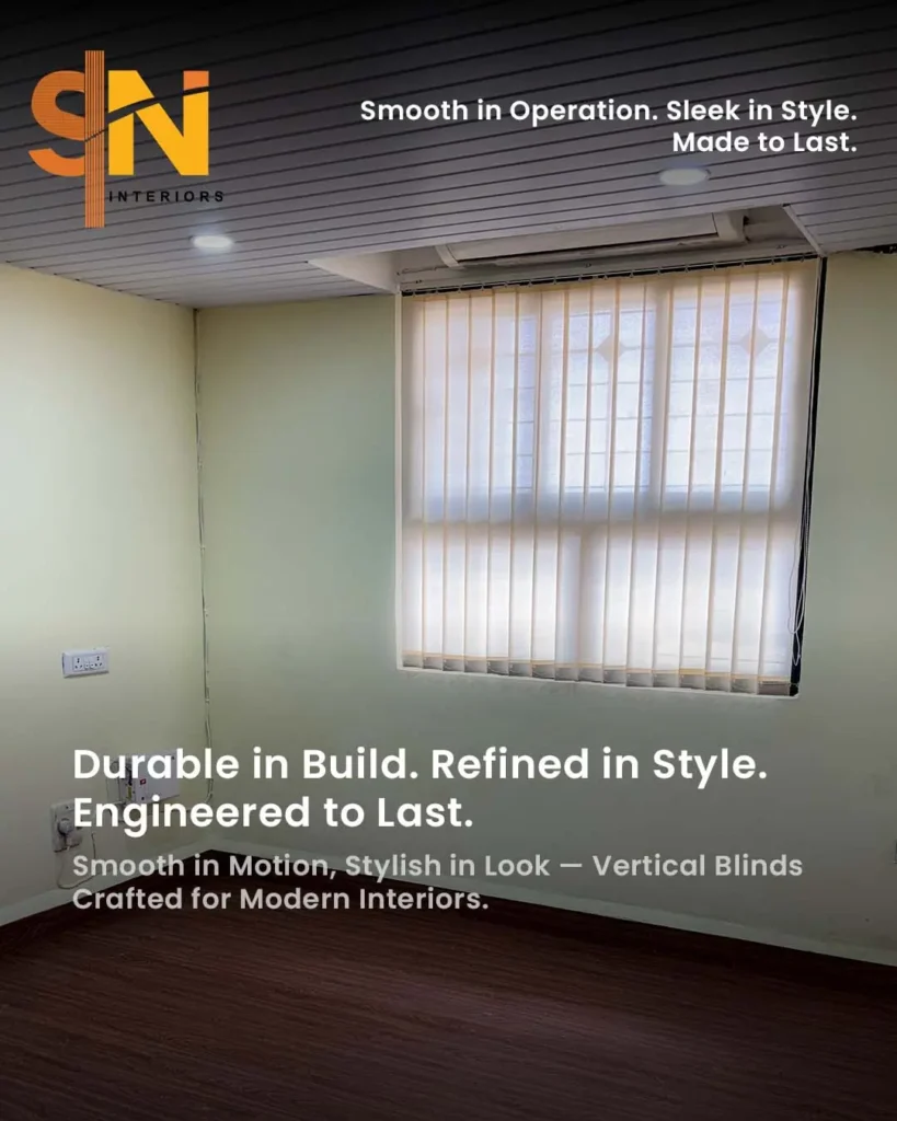 Vertical Blinds Installation at GIDC Panjim Goa – Modern Office Blinds by S.N Interiors