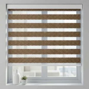 Alkemis Greta zebra blinds GT220012 installed on window in Goa with decorative patterned fabric providing light control and privacy