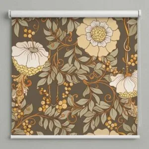 SN Interiors Roller Blinds Botanical Floral Brown Design