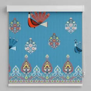 SN Interiors Roller Blinds Peacock Ethnic Design