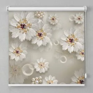 SN Interiors Roller Blinds Floral Pearl Design
